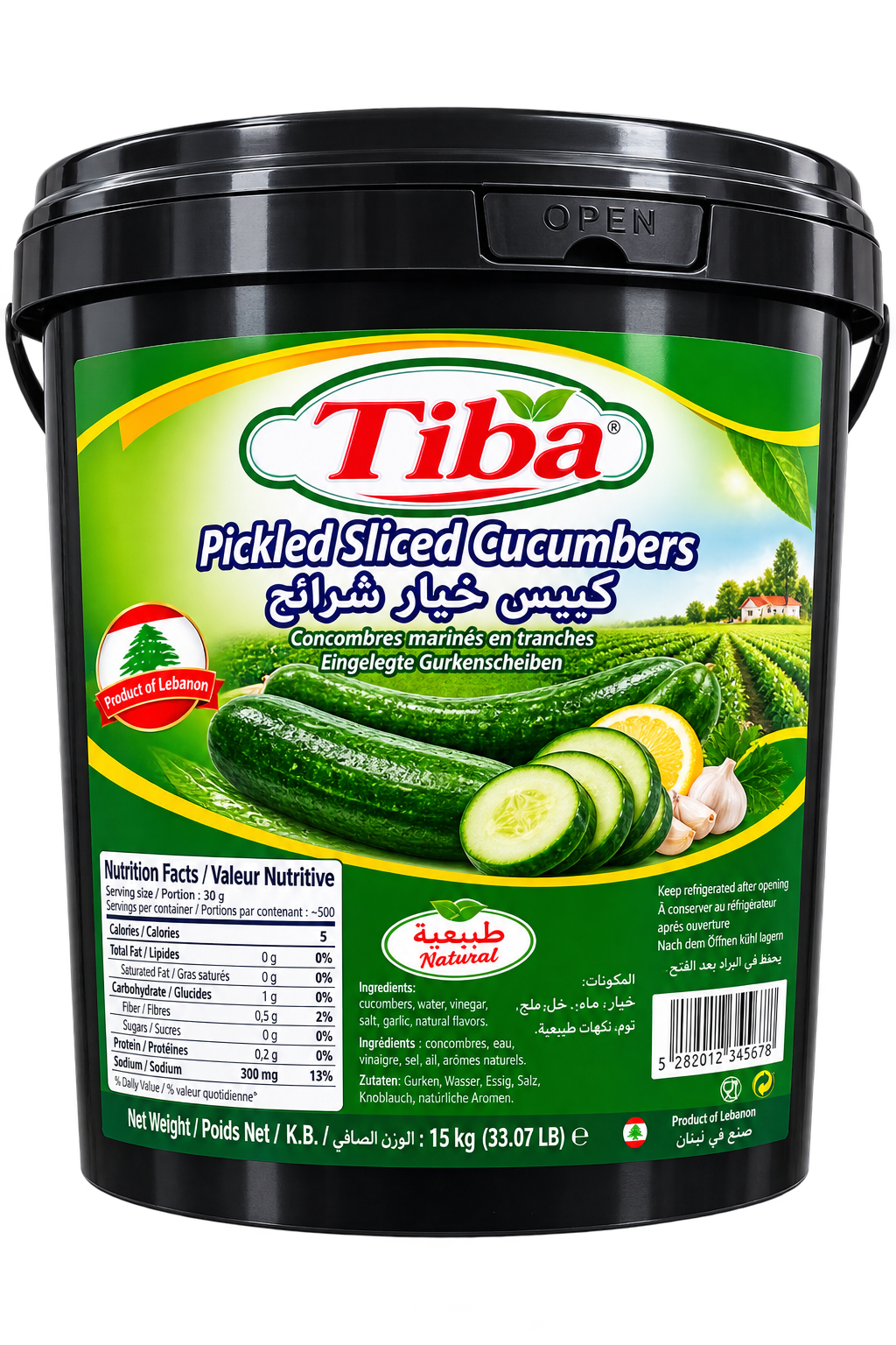 Concombres marinés tranchés 15kg
