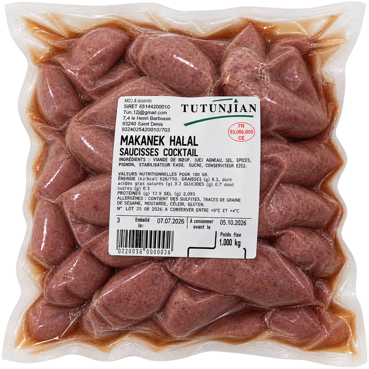 Makanek Saucisse cocktail Halal